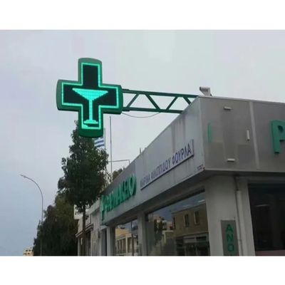 IP65 در فضای باز P10 داروخانه LED Cross Display LED بلورد Sign Full Color