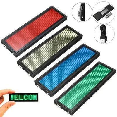 برچسب نام چرخش LED قابل تنظیم ، 12x48 پیکسل برچسب نام LED برای رویدادها