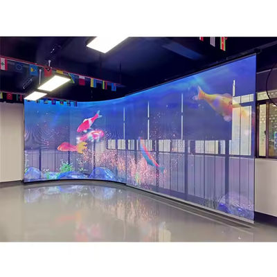P3.9-7.8 صفحه نمایش شفاف LED در فضای داخلی رنگ کامل با روشنایی بالا